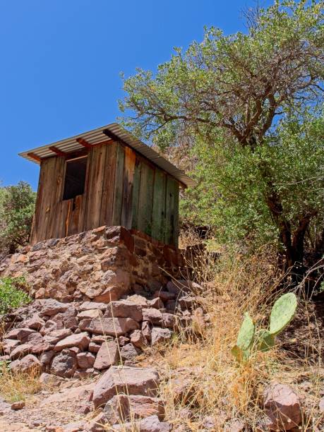 istock Old outhouse in Organ mountains abandoned settlement 2131131919