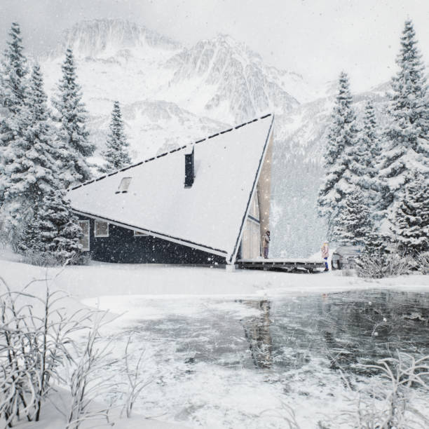 Small lake in Valle Spluga with alpine refuge