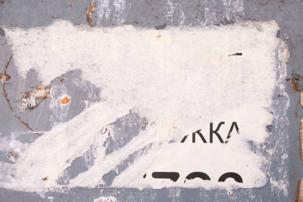 istock Torn and peeled street poster background, weathered old paper backdrop 2131260714