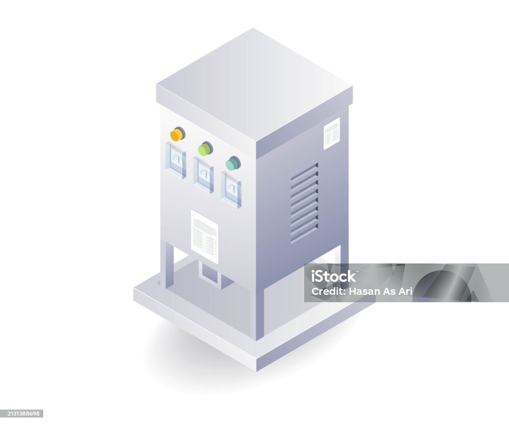 Electric Panel Control Box Flat Isometric 3d Illustration Stock ...