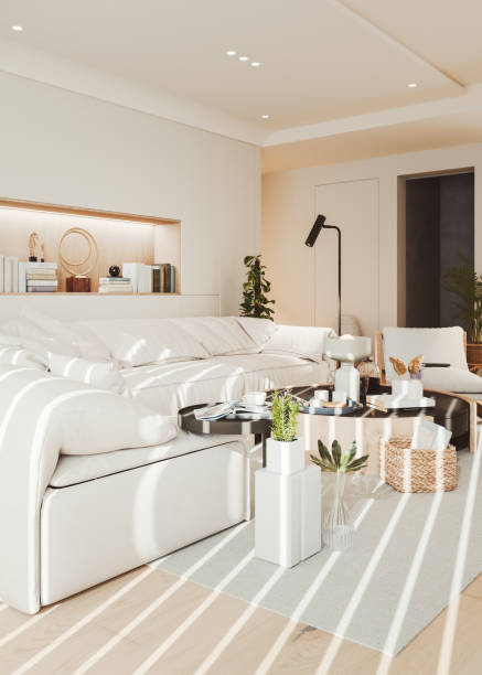 Bright sunlit modern living room
