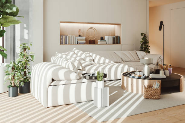 istock Bright sunlit modern living room 2131442880