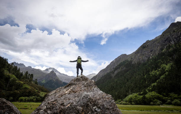 istock Hiking woman in high altitude mountains 2131476214