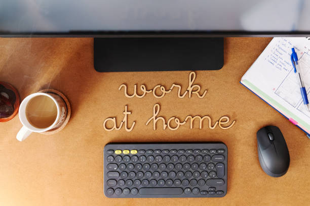 Top View of a Cozy Home Office Setup