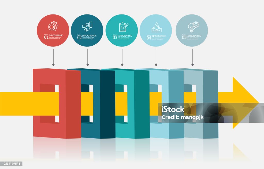 Process Blocks Infographics Square Block Infographics Timeline Element Business Workflow Data Steps ...
