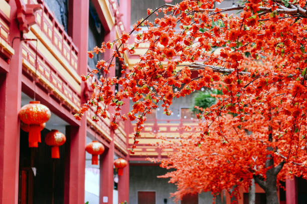 istock artificial Japanese cherry blossoms in full bloom 2131500094