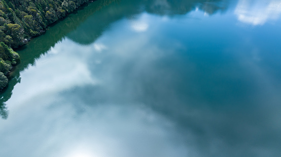 Beautiful view of high altitude forest mountain and lake landscape in Sichuan,China