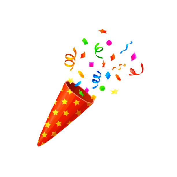 istock Holiday birthday party popper cone with confetti 2131524366