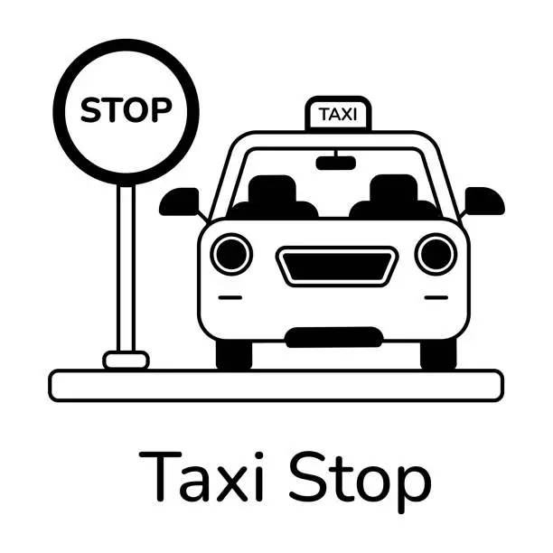 Vector illustration of Taxi Stop