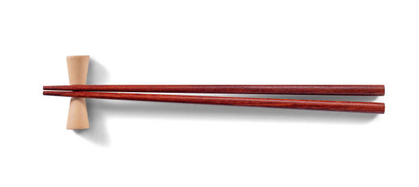 istock Wooden Bamboo Chopsticks on White Background. File with Clipping Path. 2131656034
