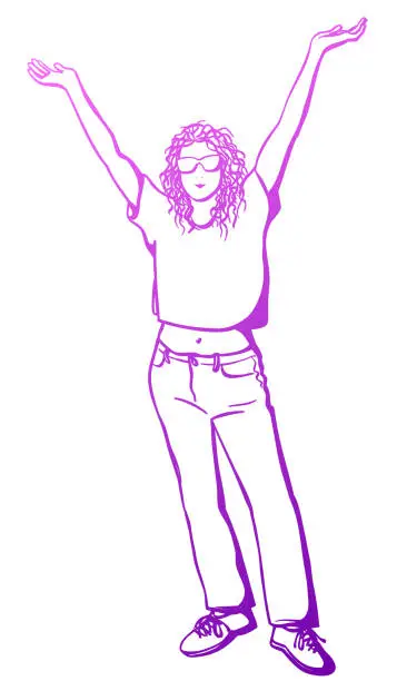 Vector illustration of Self-Confident Me Violet