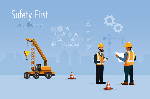 Safety First Introduction Safety First Accident Caution At Construction Site Engineering Workers ...