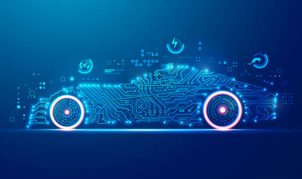 illustrazioni stock, clip art, cartoni animati e icone di tendenza di elettricoper automobile - tecnologia autonoma