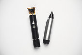 Trimmer for cutting beard and nose on a white background