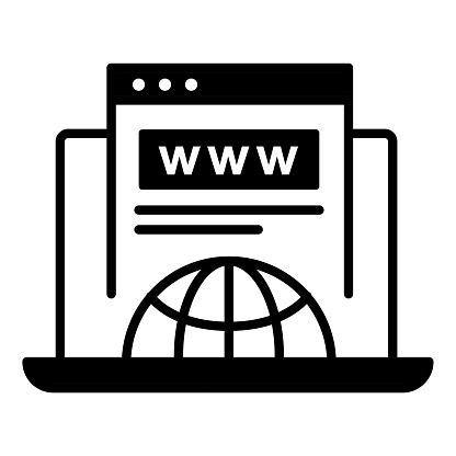 Icon representing domain registration,web identity, online presence,domain name acquisition,website address registration,seo domains, and domain ownership.