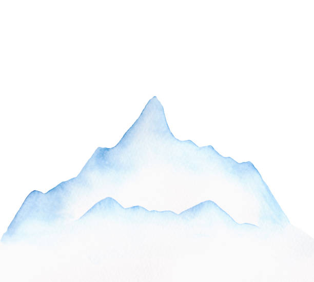 istock Snowy mountains on a white background, a watercolor illustration drawn by hand 2131834291