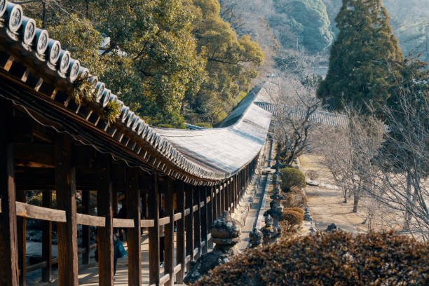 Wide view of a Japanese shrine