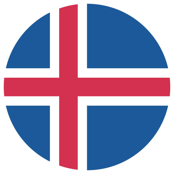 iceland flag. button flag icon. standard color. round button icon. the circle icon. computer illustration. digital illustration. vector illustration. - push button button textile backgrounds点のイラスト素材／クリップアート素材／マンガ素材／アイコン素材