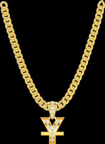 Golden Chain with a magnificent Yuan Pendant