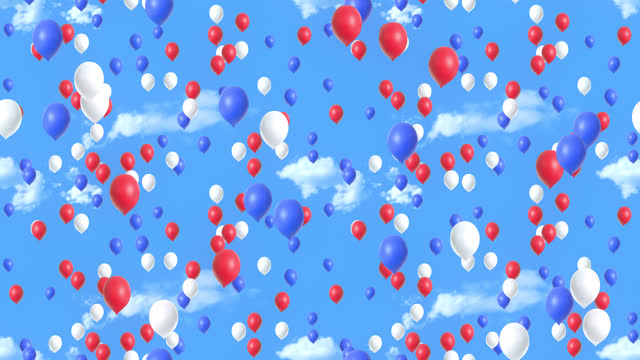 Independence Day Balloons celebrate background loop tile. This looping footage is also tileable