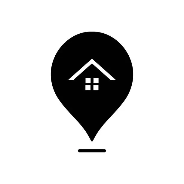 Vector illustration of Pin map house icon design template isolated illustration