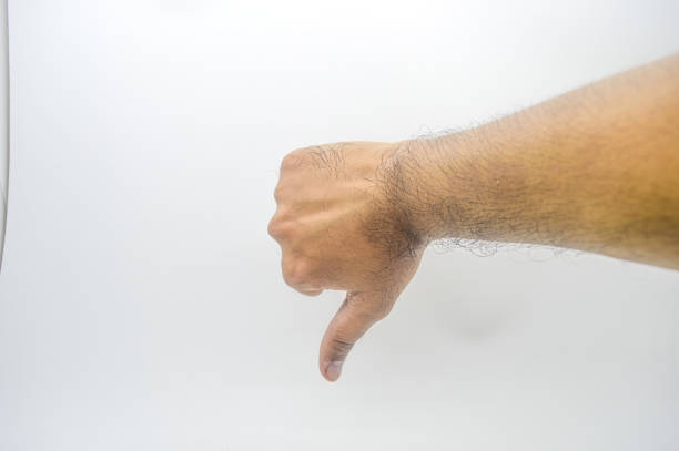 dislike hand gesture isolated on white background