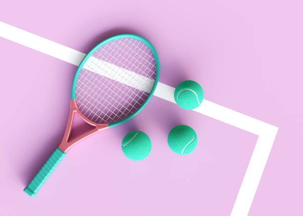 Close-up shot of unrecognizable woman holding her tennis racket and ball over net on open clay tennis court