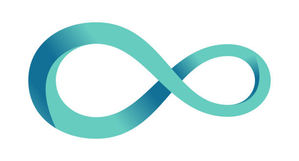abstract infinity sign. infinity loop mathematical symbol in flat style with shadows. - elementy z pętlą stock illustrations