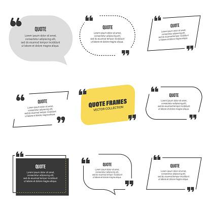 Quotes box frame set. Text fields for quotes.