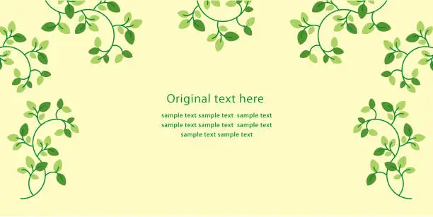 Vector illustration of Title frame decorated with cute plant patterns