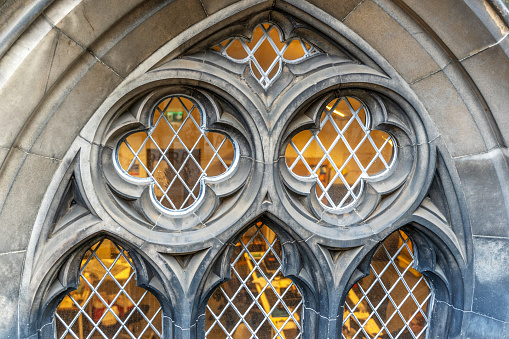 Ornate leaded windows