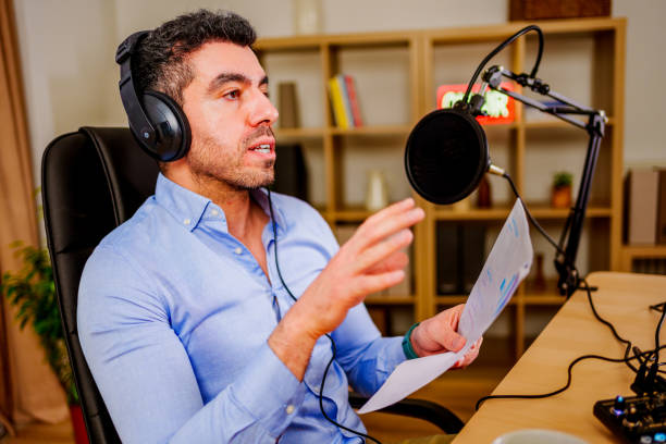 istock Two mid adult men recording a podcast 2132032857