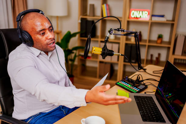istock Two mid adult men recording a podcast 2132037635