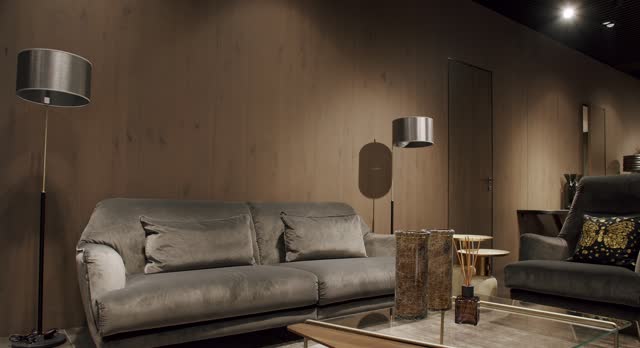 Minimalist Home Interior. Cozy Modern Furniture Design. Luxury Elegant Room.