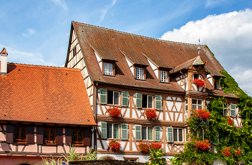 Turckheim half-timbered house built in 1620 in the town center