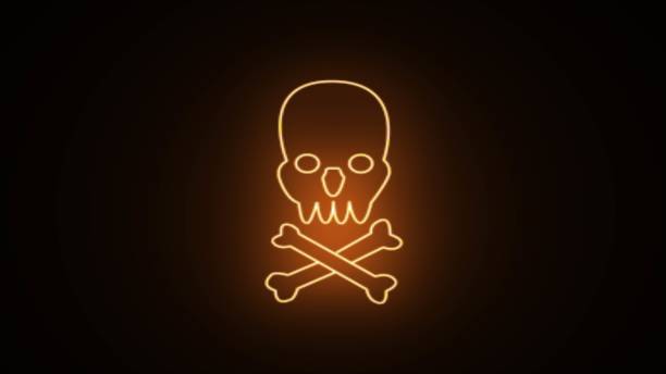 istock Skull and crossbones icon on black background. skull and Bones icon. Terrified skull and crossed bones. 2132162066