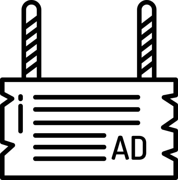 Vector illustration of Ad Plank outline vector illustration