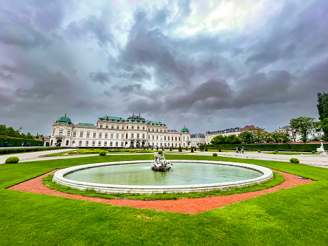 Bialystok, Poland - September 17, 2018: Beautiful gardens of the Branicki Palace in Bialystok, Poland. Bialystok  is the largest city in northeastern Poland.