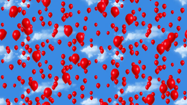 Balloon Sky children celebration loop tile background. This looping footage is also tileable
