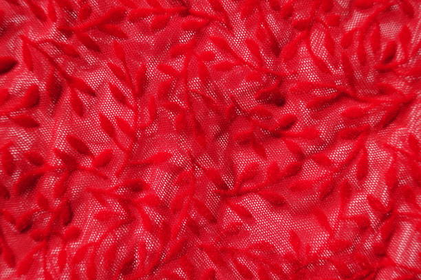 istock Backdrop - semi-transparent scarlet red burnout velvet fabric 2132247062