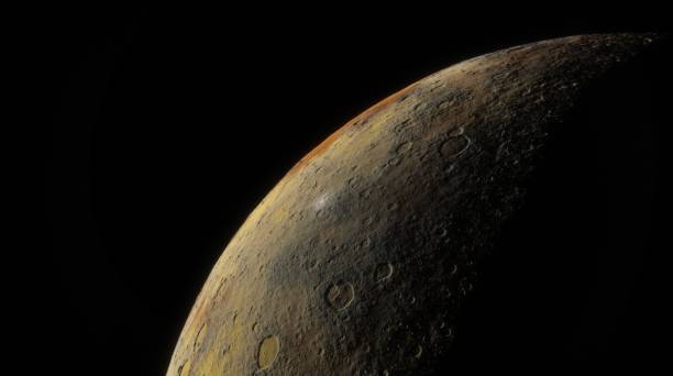 istock Cratered lunar surface in sunlight, stark beauty of desolate landscape. 3d render 2132268292