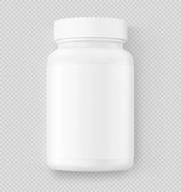 Vector illustration of Plastic bottle mockup for sports nutrition.