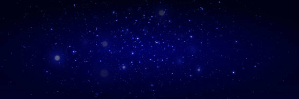 istock Space background with shining stars. Night effect of dust particles and light glare. 2132310830