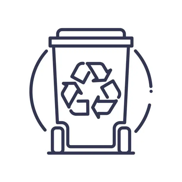 Vector illustration of Waste segregation recycle bin icon