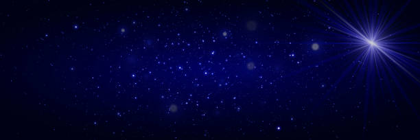 istock Space background with shining stars. Night effect of dust particles and light glare. 2132317074