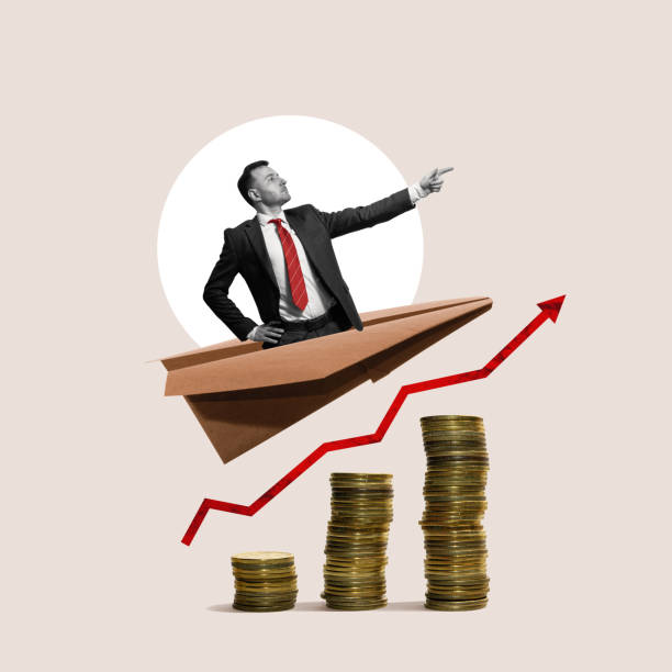 Successful career takeoff. Business concept.