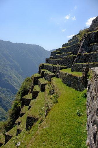 Steep Terraces At Machu Picchu In Peru
