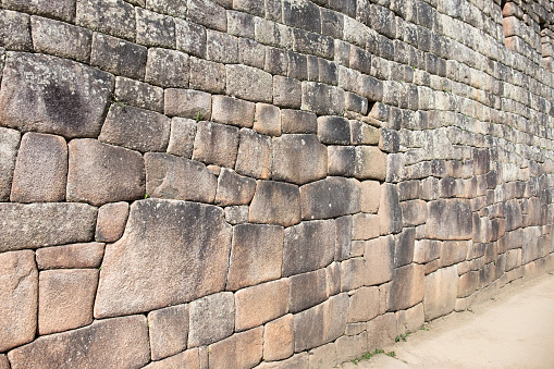 Inca Stonework At Machu Picchu In Peru