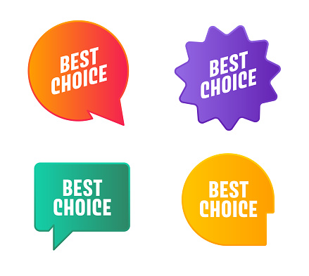 Colorful Speech Bubble Placard for Best Choice