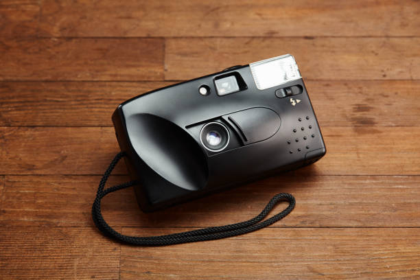 istock Vintage analog point and shoot film camera 2132393317